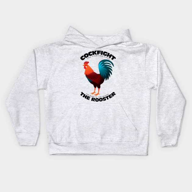 Vintage Rooster Kids Hoodie by KewaleeTee